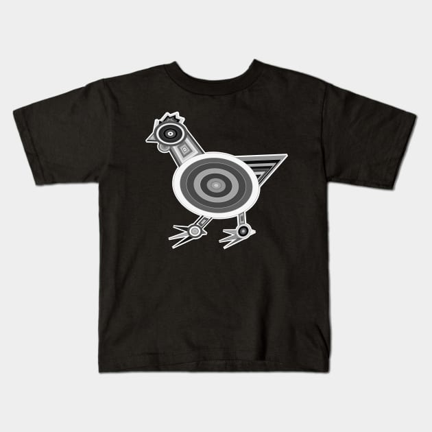 Grey Chicken Kids T-Shirt by Shrenk